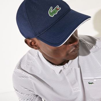 Lacoste SPORT Breathable Piqué Golf Cap - Čepice Pánské Tmavě Blankyt Blankyt / Bílé | CZ-1TXR6x